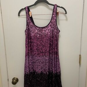 Express Pink and Purple Sequin Mini Dress